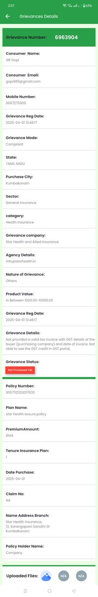 GopiGR's tweet photo. @StarHealthIns is not providing a valid tax invoice with date. Hence, not able to see the tax credit in GST portal. Filed a @jagograhakjago compliant and seeking help. Kumbakonam branch of star health not resolving the issue. Customer service also hopeless. https://t.co/GO6B9bjJQC