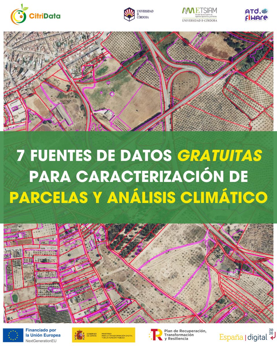 📊 7 Fuentes de Datos #GRATUITAS para #CaracterizarParcelas y #AnálisisClimático 🌱🌍

Te compartimos 7 fuentes GRATUITAS de datos geoespaciales y climáticos que te ayudarán en tus proyectos:👇