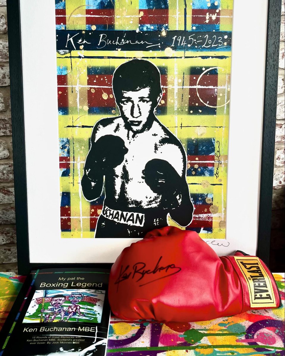 SloanArt_'s tweet image. Remembering today one of my favourite ever boxers Ken Buchanan who passed away #onthisday 2 years ago. He was 77 years old.
Ken’s passing left a void in boxing and is sadly missed.🥊🙏🏻
KB seen here with my great friends @welshrocky_ and his pal and mine Jock Mcinnes MBE 🏴🤝🏴