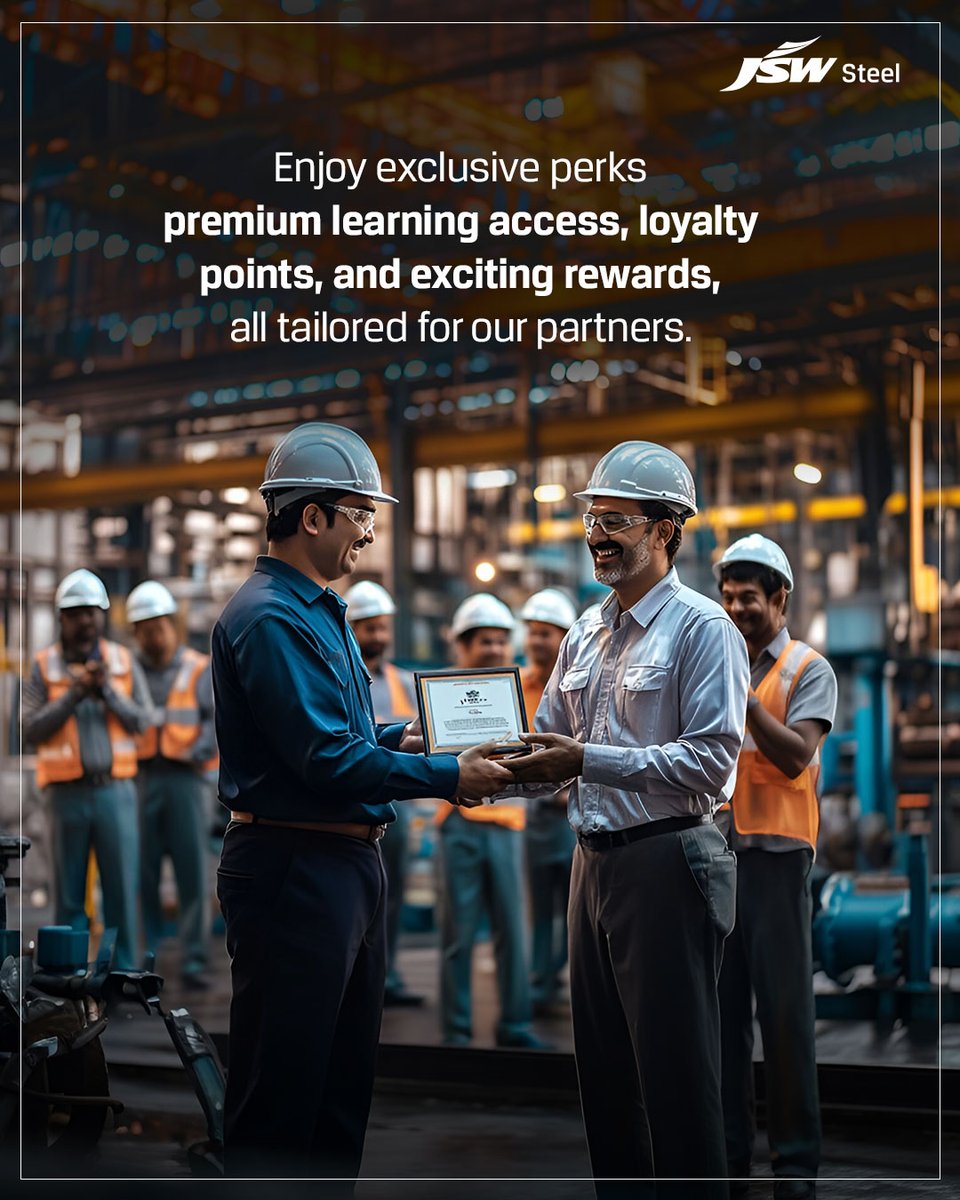 jswsteel's tweet photo. A network that grows with you! With JSW Privilege Club, learning and rewards are just the beginning. Step into a community that supports you at every turn.
#JSWSteel #InnovationIsAlwaysAround #JSWPrivilegeClub https://t.co/cxcN6aAg11
