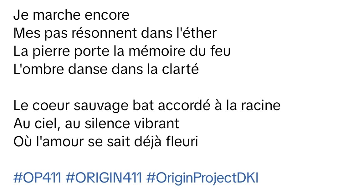 ChristONVarlet's tweet photo. La racine d'amour germera
Dans l'humus des âmes offertes
Dans le tressaillement de l'invisible
Dans le battement sauvage du cœur qui se souvient
#OP411 #ORIGIN411 #OriginProjectDKI https://t.co/EYG4QwtfJN