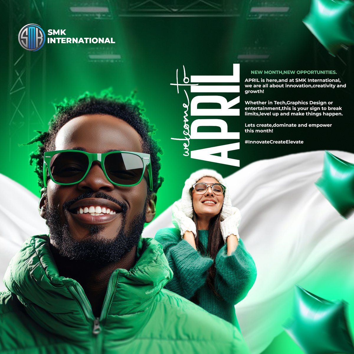 djshmurdake's tweet photo. 🌟 "April is Here – Time to Elevate! 🚀" 🌟

A new month means new goals, fresh creativity, and endless possibilities! At SMK International, we’re all about pushing boundaries in tech, design, and entertainment.

Let’s make April a month of growth, success, and innovation! 💡🔥 https://t.co/l2PpXDRhrN