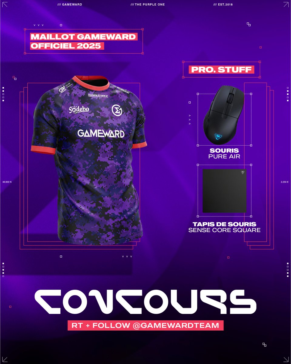Une semaine avant la reprise de la saison 🔥 

Pour l’occasion, on te fait gagner notre maillot GameWard officiel ainsi qu’un bundle de périphériques (souris + tapis de souris)💜 

➡️ RT + follow <a href="/GameWardTeam/">GameWard</a>   

#Concours #Giveaway 

TAS le 07.04