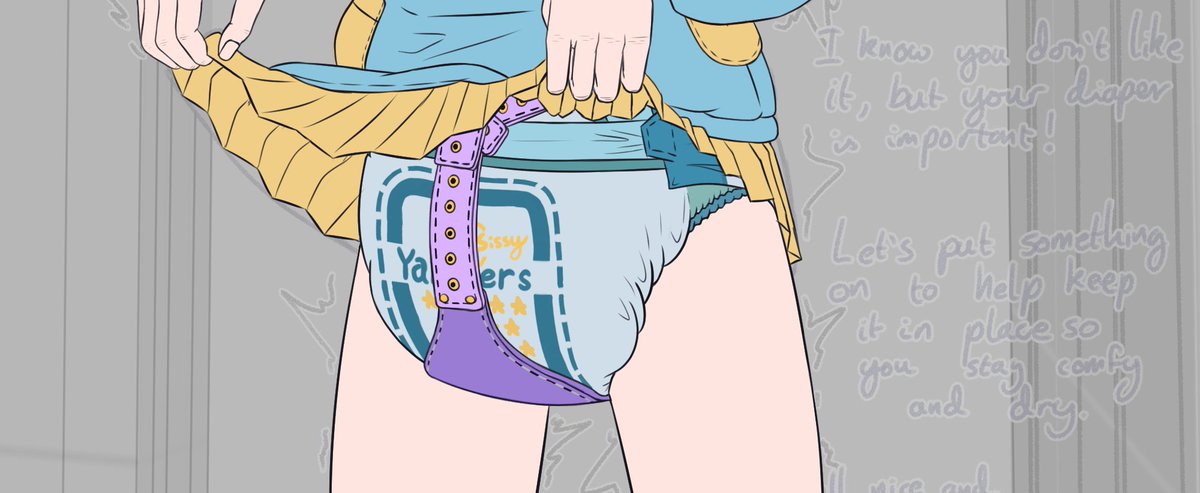 Snippet of Gwen wearing Yampers. #WIP #chastity #diapersissy