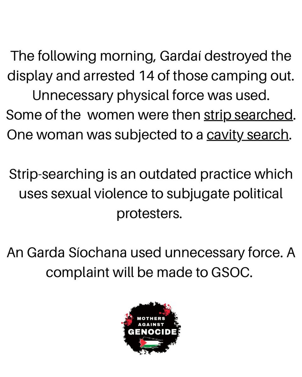 NoG3nocide's tweet image. Mothers Against Genocide members we subjected to disproportionate &amp;amp; outdated practices by Gardi yesterday. 

They used unnecessary force &amp;amp; a complaint will be made to GSOC.