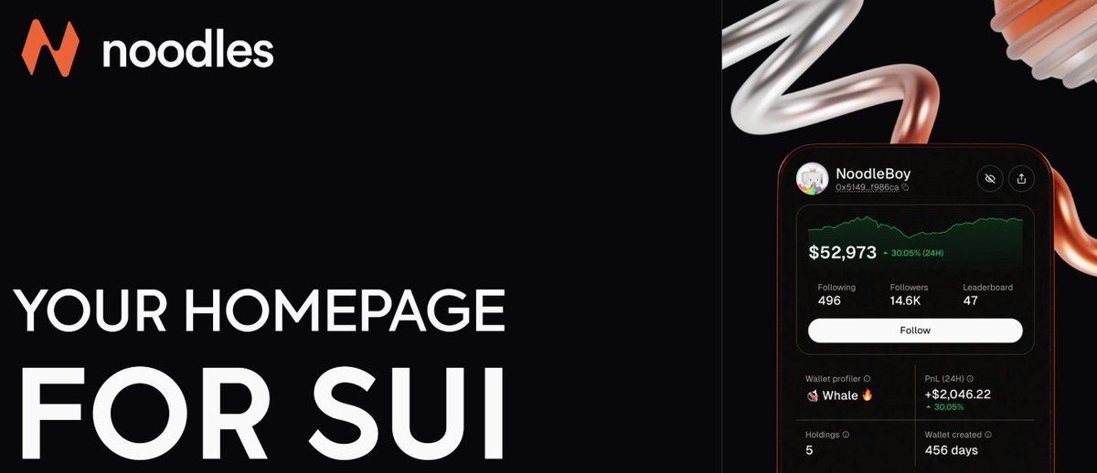 NoodlesFi's tweet photo. From analytics and swaps, to an advanced trading tool set, our goal is clear:

Noodles will be the homepage for Sui 🏠

Stay tuned 🔔🔛