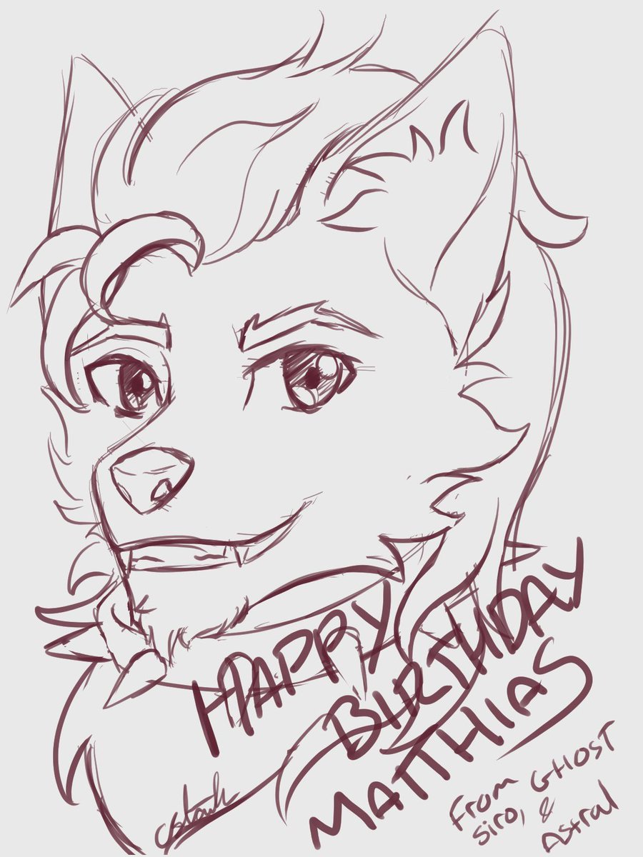 Quick sketch I did for one of Ghost's viewer's father's birthday 😂 He very much loved it, happy we could bring a smile to him on his birthday :)

#Furry #furryart #furryartist #artist #art #digitalart