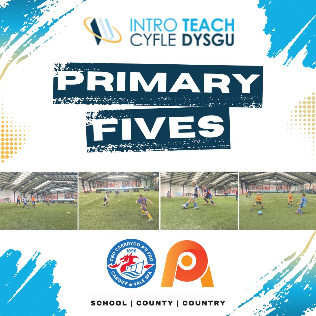 Cardiff & Vale Schools & Colleges FA (@cvsfa) on Twitter photo PRIMARY FIVES
PUMPS CYNRADD
Tuesday is #PrimaryFives day.. 🥳
The girls are back at <a href="/oceanparkarena1/">Ocean Park Arena</a> for our second and final <a href="/Introteach/">Introteach / CyfleDysgu</a> #PrimaryFives playoff, with 8 teams from our Cardiff & Vale of Glamorgan primary schools going head to head. PRIMARY FIVES
PUMPS CYNRADD
Tuesday is #PrimaryFives day.. 🥳
The girls are back at <a href="/oceanparkarena1/">Ocean Park Arena</a> for our second and final <a href="/Introteach/">Introteach / CyfleDysgu</a> #PrimaryFives playoff, with 8 teams from our Cardiff & Vale of Glamorgan primary schools going head to head.