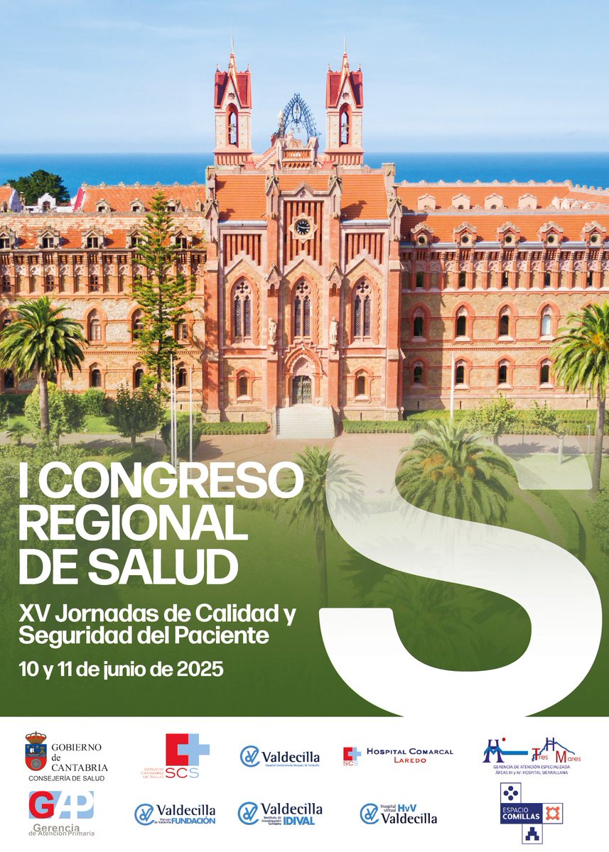 🗓️¡Llega un evento imprescindible para la salud en Cantabria! 

⚕️ El I Congreso Regional de Salud y XV Jornadas de Calidad y Seguridad del Paciente ya está aquí.