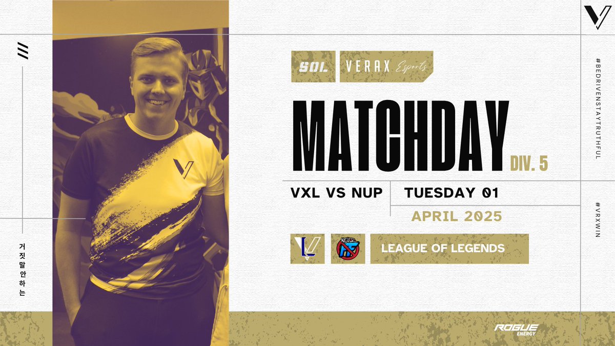 ‼️OFFICIAL MATCHDAY‼️

Come catch us live later tonight when Lasins play their first BO3 playoffs match! The road is soon coming to an end 🔥

⏰| 18:30 CET 
🎙️| <a href="/G0bice/">Gobice</a> &amp; <a href="/LoLJele/">Jele</a> 
⚔️| Verax Lasins vs Never Don't Give Up
📺| twitch.tv/veraxesports

#SOLS10 #SOL25