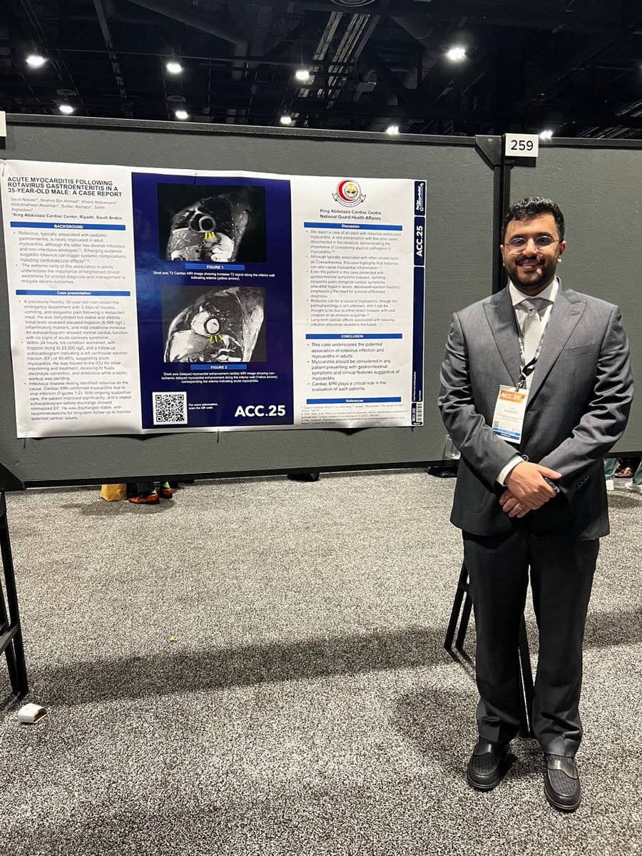 MBalghith's tweet image. Congratulations to our Cardiology fellows ( four presentations in ACC 2025 in Chicago:USA )
Proud of our National Guard Fellows
KACC ( Riyadh, Saudi Arabia
➡️👍🏻🇸🇦🇺🇸👍🏻)
✳️مبروك لاطباء زماله القلب في الحرس الوطني تمثيله للمملكة العربية السعودية وتقديمهم اربع اوراق بحث علميه لهذي…