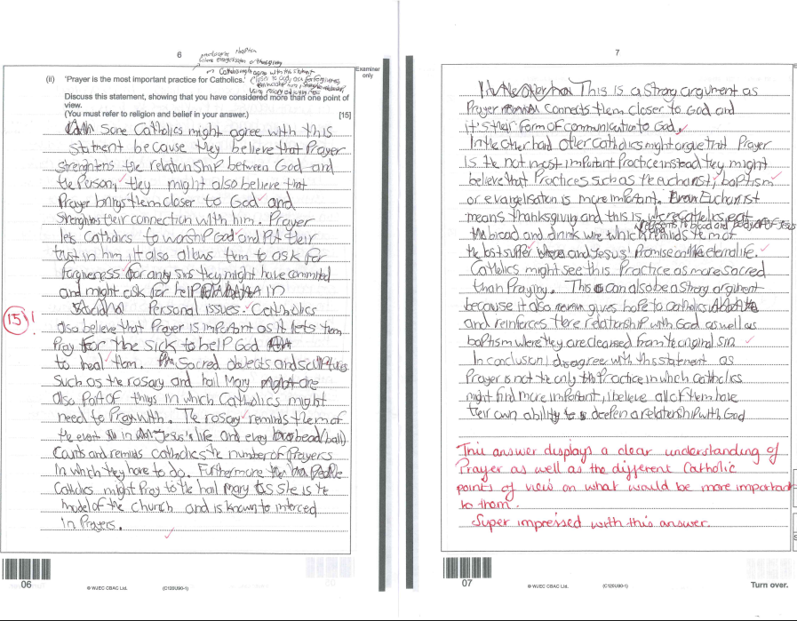SalesianAcademy's tweet photo. ✍️🌟We have seen some super detailed #ExtendedWriting under exam conditions from one of our Year 11 pupils doing an RE #MockExam.
Well done for applying key feedback and completing a fantastic answer independently - keep up the good work!
#RUAH #StudentSuccess https://t.co/MwNDcH5nIh
