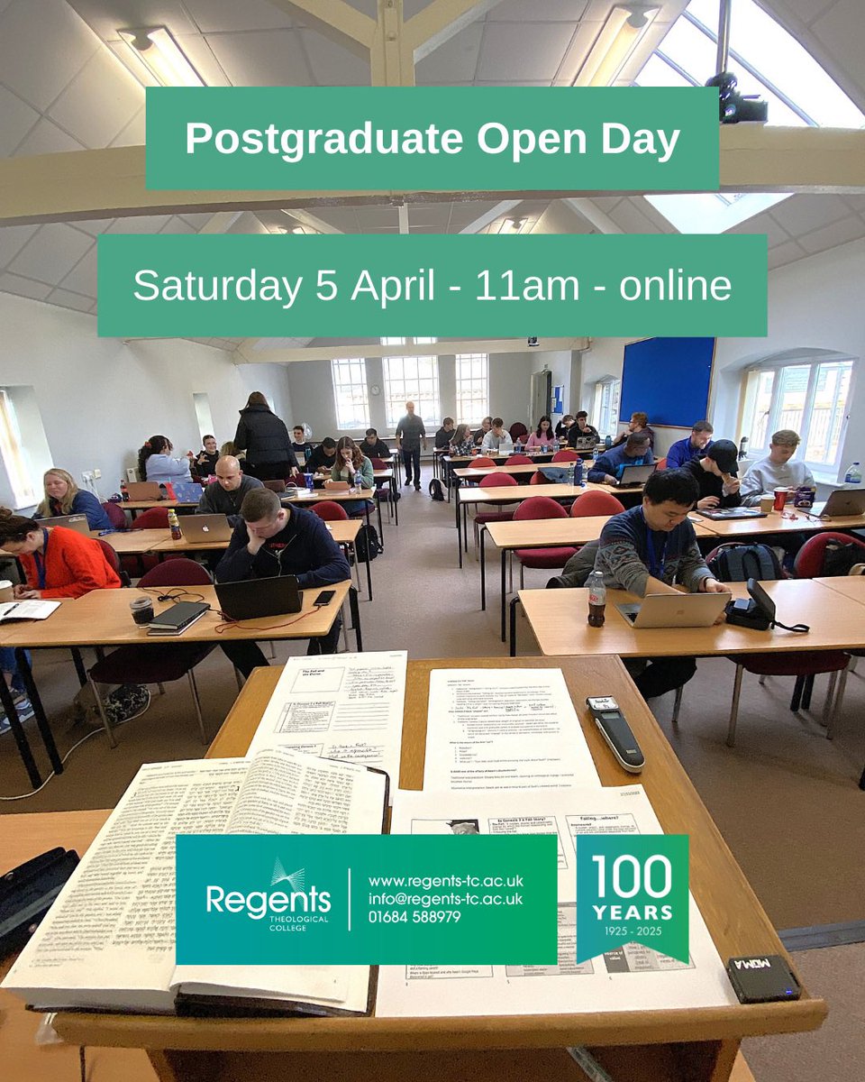 If you’re thinking of taking a postgraduate degree in Applied Theology, we’re holding an online Open Day this Saturday 11am. 

If you would like to join us to find out more, here’s the link to take part: regents-tc.ac.uk/open-days-2/