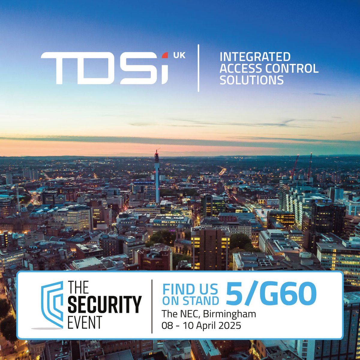 🚨 Join Us on Stand 5/G60 at The Security Event 2025 next week! We will be exhibiting alongside <a href="/VITAPROTECH/">VITAPROTECH</a> sister companies <a href="/HarperChalice/">Harper Chalice Group</a> and <a href="/hirschsecure/">Hirsch</a>.

⏩ The Security Event 2025
✅ Stand 5/G60
📅 8 - 10 April 2025
📍 The NEC, Birmingham UK

🔗  tdsi.co.uk/news/tdsi-anno…