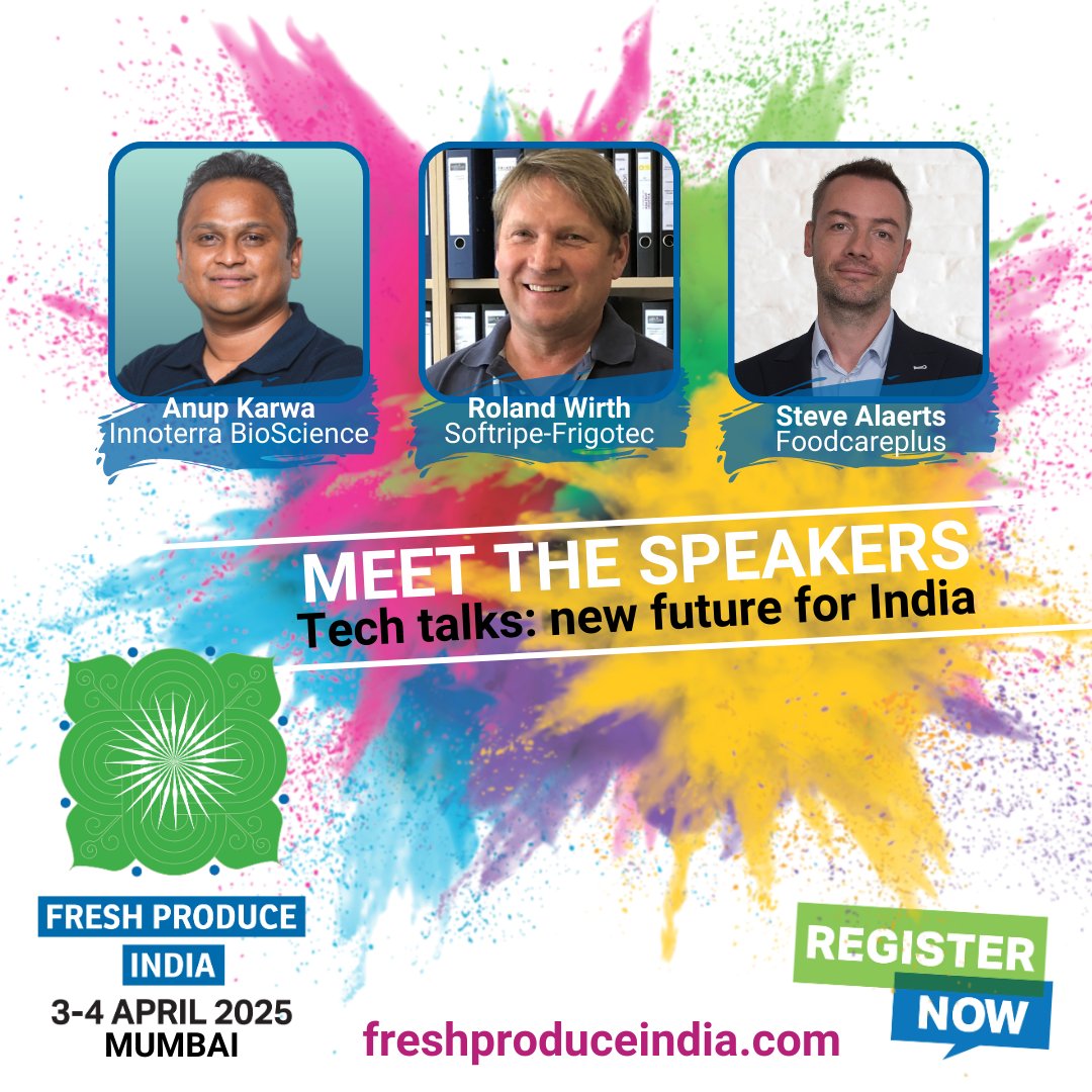 freshprodINDIA's tweet photo. Experts in breeding, ripening and logistics explain how cutting-edge tech can change the game for fresh produce in India. Don’t miss this session at Fresh Produce India 2025! Register now: https://t.co/x9Y4aYQxuG #FreshProduceIndia https://t.co/tfRgnMPvMd
