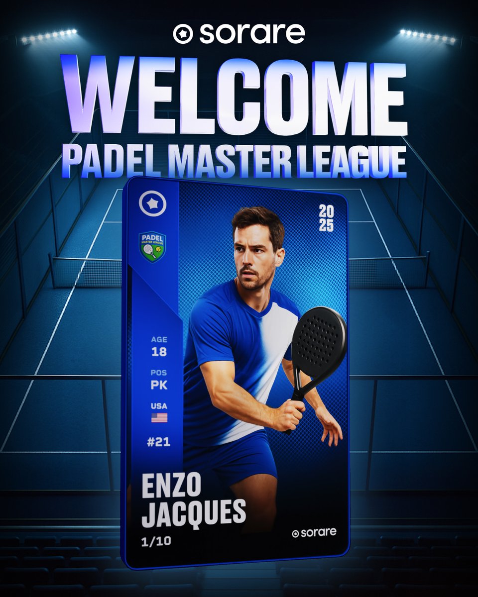 Sorare's tweet photo. Today is a BIG day! 🚀

@Sorare is delighted to announce the arrival of our fourth sport and a brand new fantasy game ➡️ #SorarePadel https://t.co/czKN19JOoW