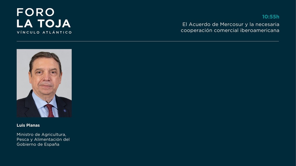 Ponencia | El Acuerdo de Mercosur y la necesaria cooperación comercial iberoamericana

👉 <a href="/LuisPlanas/">Luis Planas Puchades</a>, Ministro de Agricultura, Pesca y Alimentación del Gobierno de España @mapagob

Síguenos en directo 👉 forolatoja.com
#ForoLaToja2025