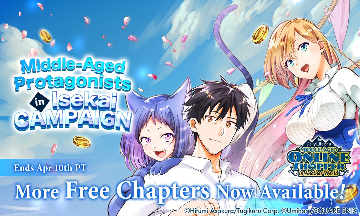 MANGAMIRAI_EN's tweet image. 🗡️✨Middle-aged Heroes in Isekai?! ✨🗡️

Explore 5 thrilling isekai series from Manga UP!
👉 x.gd/euqF6

📖 More free chapters now!
🗓️ Until Apr. 10, 11:59 PM PT
Promotion is subject to change without prior notice.
#MANGAMIRAI