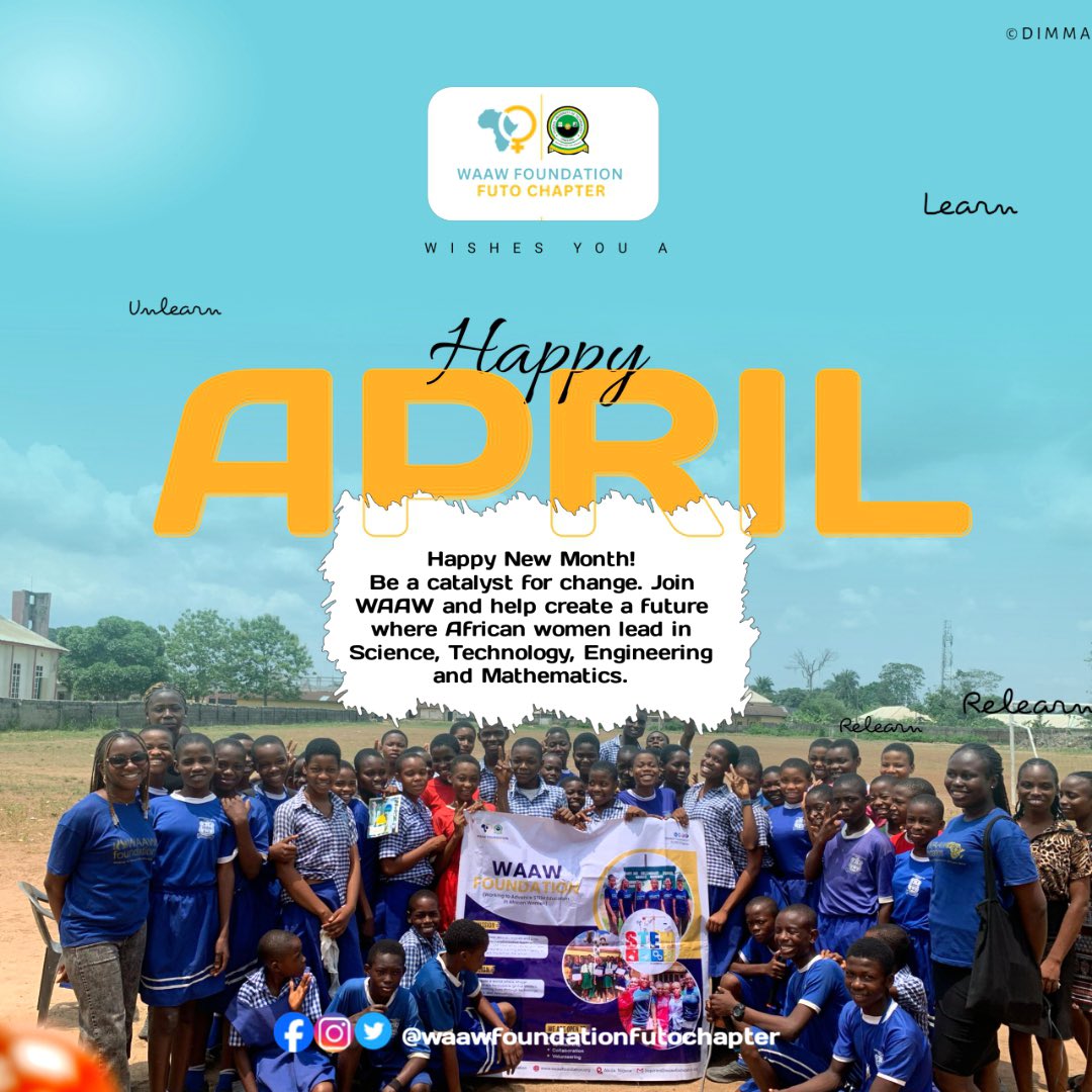 WAAWFUTOChapter's tweet photo. Happy new month from WAAW Foundation FUTO Chapter!🩵

Welcome to APRIL - a fresh start filled with opportunities! May this month bring you growth, success and new possibilities ✨

#waawfoundation #happynewmonth #stemeducation #waawfoundationfutochapter #girlsinstem https://t.co/twFcVATllM