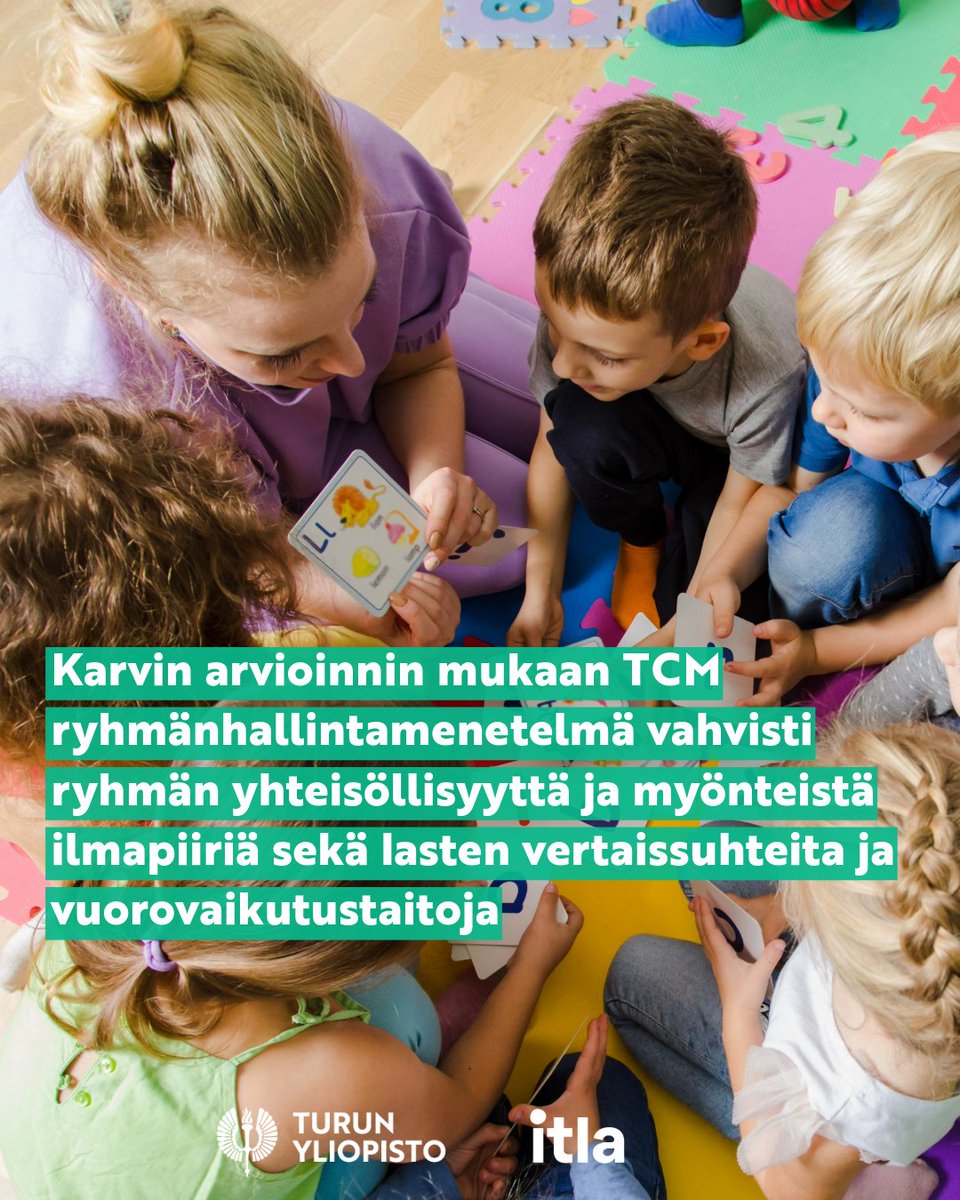 Kansallinen koulutuksen arviointikeskus (Karvi) on arvioinut varhaiskasvatuksessa käytössä olevia kiusaamisen vastaisia ja lasten tunne- ja vuorovaikutustaitoja tukevia menetelmiä. 

Lue TCM-ryhmänhallintamenetelmän arviointi: karvi.fi/fi/julkaisut/a…
