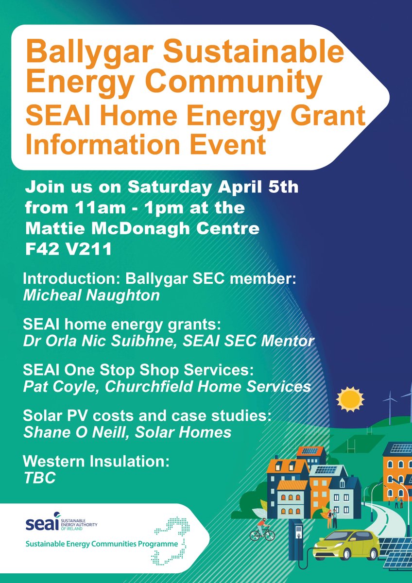 Looking forward to this event in Ballygar, Co Galway on Saturday, join us if you can <a href="/SEAI_ie/">SEAI</a>
