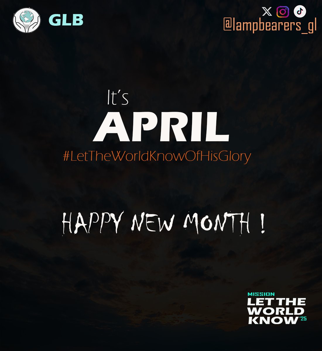 LampBearers_gl's tweet photo. It's April 🎊

We are letting the world know of His GLORY ✨️
Join us on our mission for the month of April ♥️
The world must know 🌎

#MissionLetTheWorldKnow https://t.co/SxPf4OuITm
