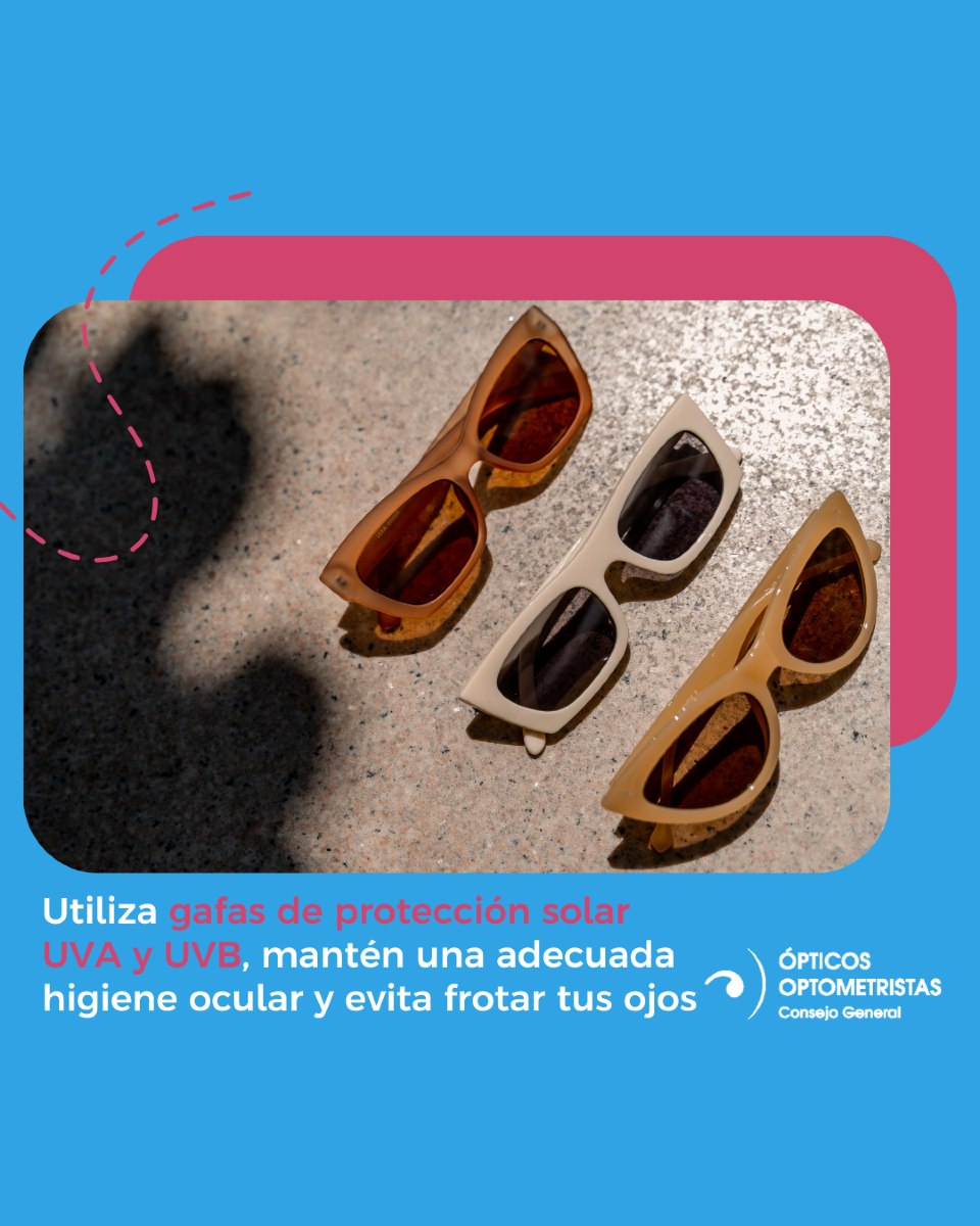 OpticaMadridElx's tweet photo. 3⃣ sencillos consejos
y ten cuidado pues los #rayosUV ya pegan fuerte en #Abril.
Por tu #confortVisual y por que no, un cambio de look.
🤩
#cataratas #gafasdeSol #polarizadas con #filtroUV
#cgcoo #SaludVisual con #opticamadridElx https://t.co/S4r6COJPpS