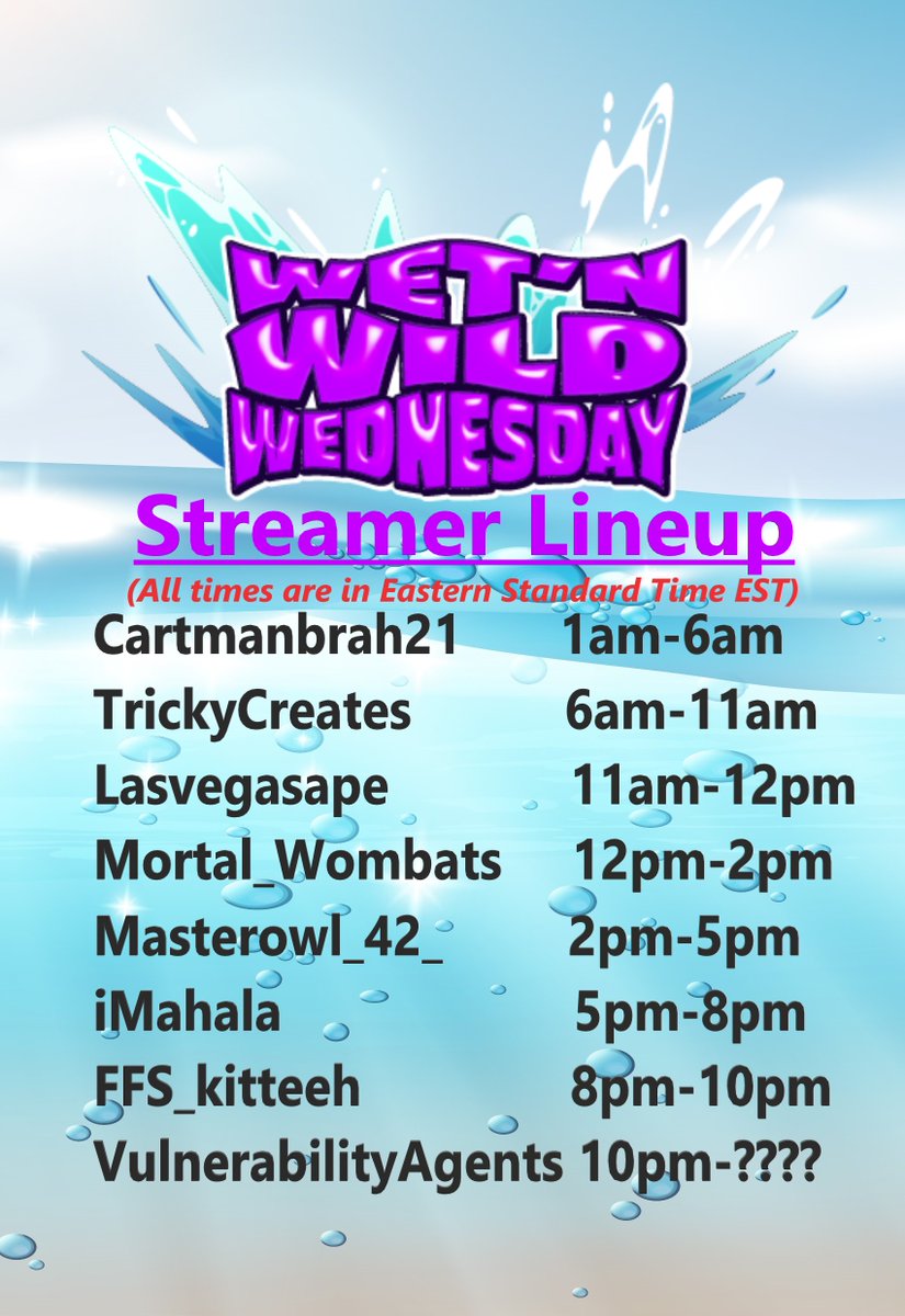 JessMikeTrick's tweet photo. #WetnWild #Wednesday !!!
Keeping that @TwitchyTides Tuesday train rolling!
Time to get wild then huh... I think I have a piece for that :)
Come in for your #HalfArsed version.(Gets you half off the finished drop price)
Join us all! (details below just search the name in @Twitch)
@CartmanBrah18 @LasVegasApe702 @Mortal_Wombats_ @eule_master @Spanglishxx @FFS_KITTEEH @VenapGamesNFT
https://t.co/VfShMBzPTE