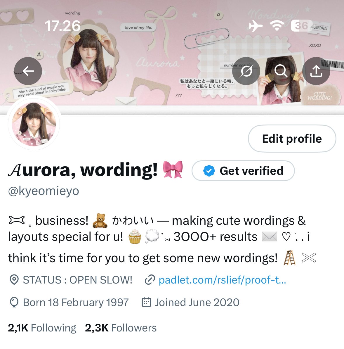 wordingsh's tweet photo. please help repost!

holaa.. ini aurora ba wording @kyeomieyo 🧁💗 ayo mutualan di sini gusy T___T karna akunku kena label hiksss :( aku mau mengumpulkan teman temanku.. 💭

#zonauang https://t.co/56hoGNfbvR