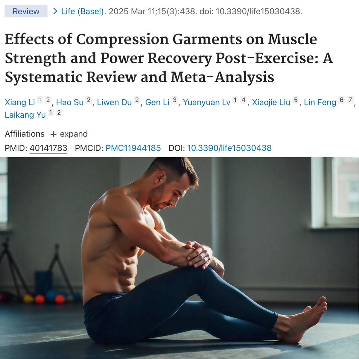 tecoughlin's tweet photo. Compression garments for exercise recovery 🔋

Compression garments (incl. socks, tights, shirts) are purported to enhanced venous return and blood circulation within the muscles🩸 

But do they actually improve recovery? 🧐

This new meta-analysis compiled data from 28 studies (528 participants) to establish the effects of compression garments on post-exercise recovery of…

💪 Muscle strength
💥 Power output

Results 📊

Overall, data showed that compression garments have significant restorative effects on both muscle strength and power ✅

(after exercise-induced fatigue)

Subgroup analysis showed that compression garments were effective in mitigating the decline in…

1️⃣ muscle strength when the rest intervals were 1 - 48 hr and over 72 hr 

2️⃣ power when the resting interval was 1 - 24 hr

3️⃣ muscle strength, during rest intervals of 1 - 24 hr for trained individuals

4️⃣ over 72 hr for both trained and untrained individuals

Compression garments are an effective recovery tool post-exercise ✅

They may be more effective for trained individuals compared to untrained individuals 👈