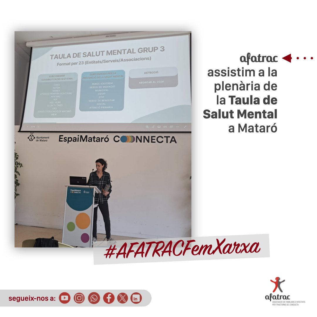 AFATRAC (@afatrac) on Twitter photo 👥 #FemXarxa │ AFATRAC assistim a la plenària de la #TaulaSalutMental a #Mataró
🔗 Llegeix-ho aquí: afatrac.org/participem-│-afatrac-assistim-a-la-plenaria-de-la-taula-de-salut-mental/
<a href="/SalutMentalCat/">Salut Mental Catalunya</a> <a href="/matarocat/">Ajuntament de Mataró</a> 👥 #FemXarxa │ AFATRAC assistim a la plenària de la #TaulaSalutMental a #Mataró
🔗 Llegeix-ho aquí: afatrac.org/participem-│-afatrac-assistim-a-la-plenaria-de-la-taula-de-salut-mental/
<a href="/SalutMentalCat/">Salut Mental Catalunya</a> <a href="/matarocat/">Ajuntament de Mataró</a>