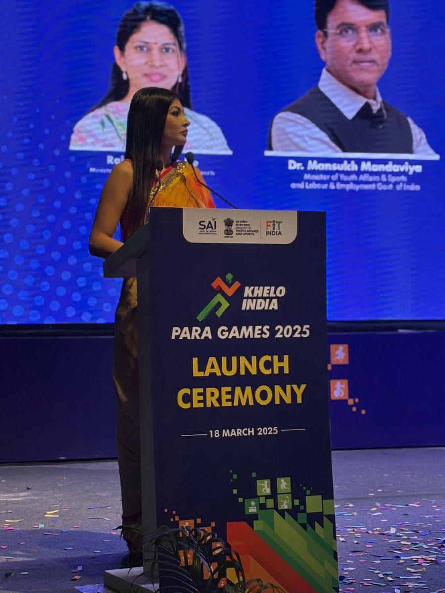 ushmatyagi's tweet photo. Hosted launch of
“Khelo India Para Games 2025”
at JLN Stadium with “Shri Mansukh Mandaviya Ji” Minister Of Youth Affair & Sports, Minister Of Labour & Employment,GOI
“Ujjwala” new mascot of #kheloindia #paragames
#kheloindia2025 #paralympics #ushmatyagi #kheloindiaparagames #2025 https://t.co/cGiPXUg2Zw