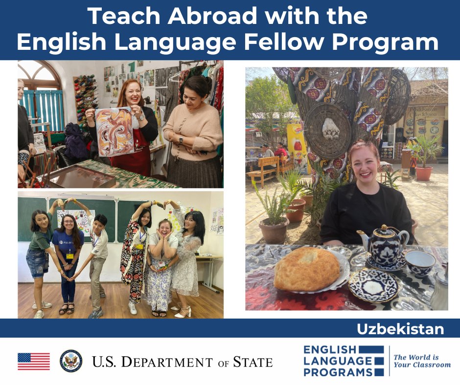 The 2025-2026 English Language Fellow Application is open!  Don't miss this opportunity — apply today!  

elprograms.org/fellow-program/  

#ExchangeOurWorld #ELFellow