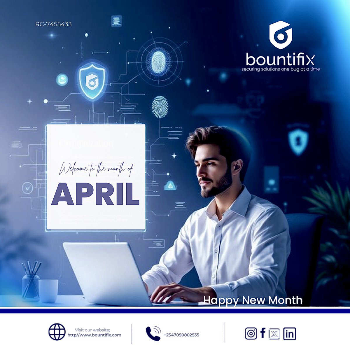 Happy New Month 😃Welcome to the Second Quarter of the year...Another time to secure and grow your brand. #cyberawareness #Bountifix #bugbounty