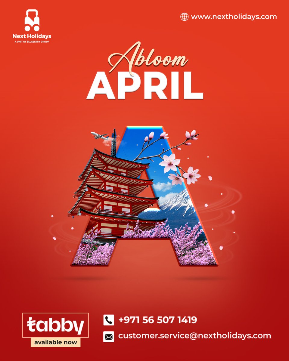 NextHolidaysuae's tweet image. Hello, April! 🌸

April is here with beautiful places to explore.

Where to next? 🌍✈️

📞 +971 56 507 1419
📧customer.service@nextholidays.com

#AprilTravel #SpringDestinations #nextholidayscom #cherryblossoms #balibeaches #stockmarketcrash  #VaaniKapoor #ManforceDotAI