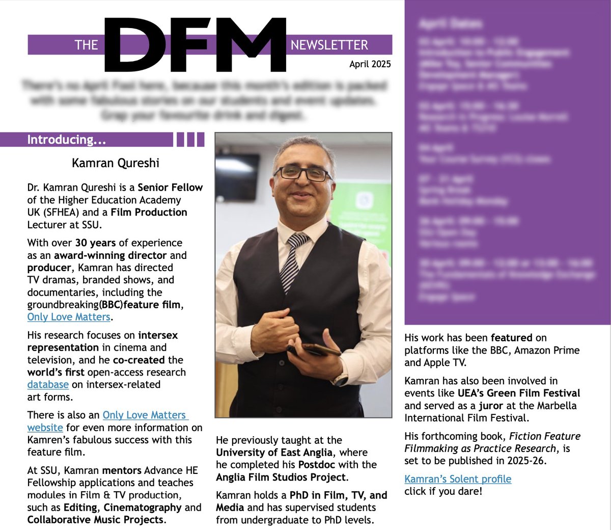 Dr Kamran Qureshi (@drqureshikamran) on Twitter photo THE DFM - April 2025. Thank you, Louise Morrell!
Check out the links on The DFM:
<a href="/BBCNews/">BBC News (UK)</a> Feature: bbc.co.uk/news/uk-englan…
<a href="/OnlyLoveMatter/">OnlyLoveMattersMovie</a>: onlylovemattersmovie.com/news/
<a href="/SolentUni/">Southampton Solent University</a> Profile: solent.ac.uk/staff/academic…
<a href="/IntersexDatabas/">IntersexDatabase</a>: intersexdatabase.com THE DFM - April 2025. Thank you, Louise Morrell!
Check out the links on The DFM:
<a href="/BBCNews/">BBC News (UK)</a> Feature: bbc.co.uk/news/uk-englan…
<a href="/OnlyLoveMatter/">OnlyLoveMattersMovie</a>: onlylovemattersmovie.com/news/
<a href="/SolentUni/">Southampton Solent University</a> Profile: solent.ac.uk/staff/academic…
<a href="/IntersexDatabas/">IntersexDatabase</a>: intersexdatabase.com