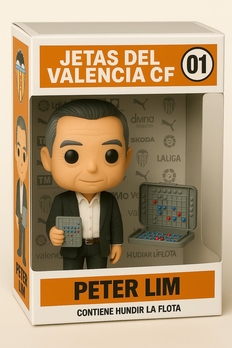 vcfdestroy's tweet photo. 01. Peter Lim
El verdadero CEO del hundimiento.
“Contiene Hundir la Flota.”
Llegó prometiendo Champions y estadio nuevo.
Hoy nos deja ruina deportiva, silencio y una afición rota.
El Funko que todos querrían quemar.
#JETASDELVALENCIACF #ValenciaCF #PeterLimOUT #VCF #FunkoPop https://t.co/fUJb7rYJh3