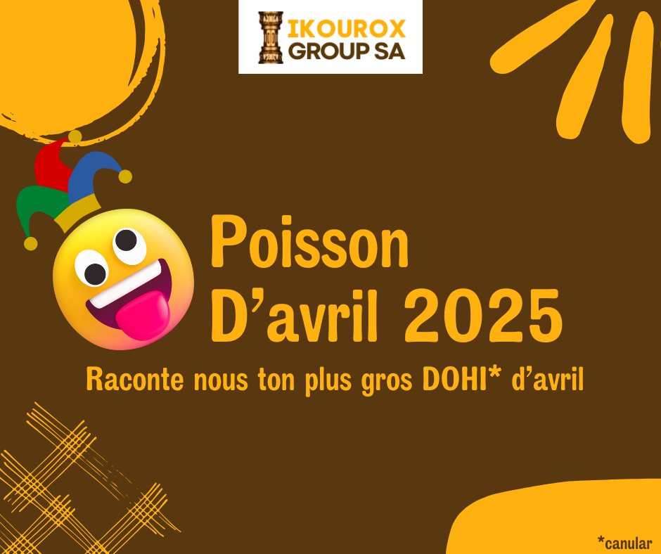 🚀 Annonce Spécial : La Téléportation de Nourriture est enfin là !

Chez IKOUROX GROUP, nous révolutionnons l’agroalimentaire avec notre nouvelle tech : recevez vos repas directement... sans livraison ! 🍛✨

#PoissonDAvril #TeleportationFood #InnovationCI
