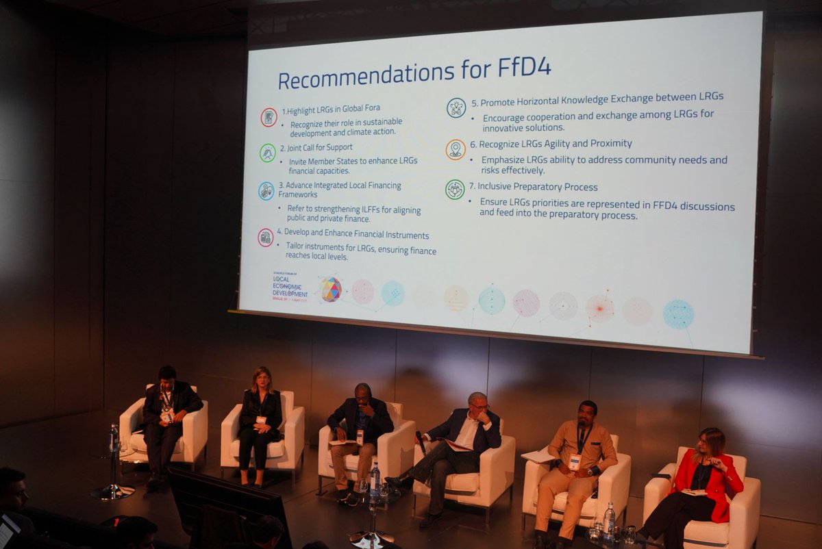 JrMasca's tweet photo. +60% of #SDGs implemented at #subnational level. #Localisation & #regionalisation need to be the core of multilateralism. We need:
- Resources (+ transfers, + local fiscal capacity, INFFs, etc)
- Co-responsibility (reinforced #MLG)
- Capacity-building #SevillaWorldForumLED #FfD4 https://t.co/C8V6B00tI5