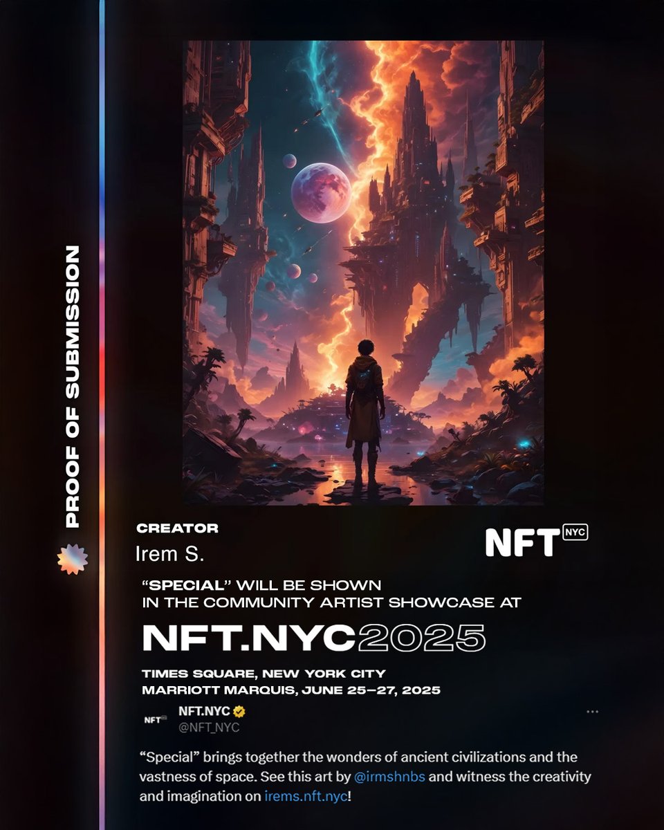 "special" will be shown in the Community Artist Showcase at NFT.NYC 2025 (Marriott Marquis, June 25-27)  
irems.nft.nyc
#NFTNYC2025