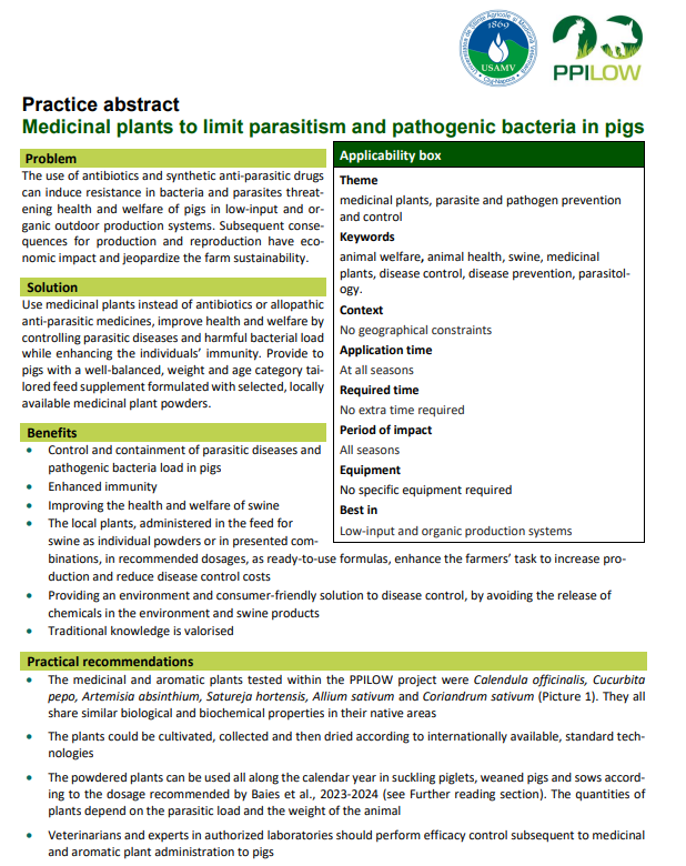 PPILOW (@ppilowh2020) on Twitter photo PPILOW project presents 4th Practice Abstracts on OFP (PA4) 🌿
"Medicinal plants to limit parasitism and pathogenic bacteria in pigs"🐷🌱🦠
🔎Read it here👇
organic-farmknowledge.org/tool/53704
<a href="/farm_knowledge/">Organic Farm Knowledge</a> PPILOW project presents 4th Practice Abstracts on OFP (PA4) 🌿
"Medicinal plants to limit parasitism and pathogenic bacteria in pigs"🐷🌱🦠
🔎Read it here👇
organic-farmknowledge.org/tool/53704
<a href="/farm_knowledge/">Organic Farm Knowledge</a>