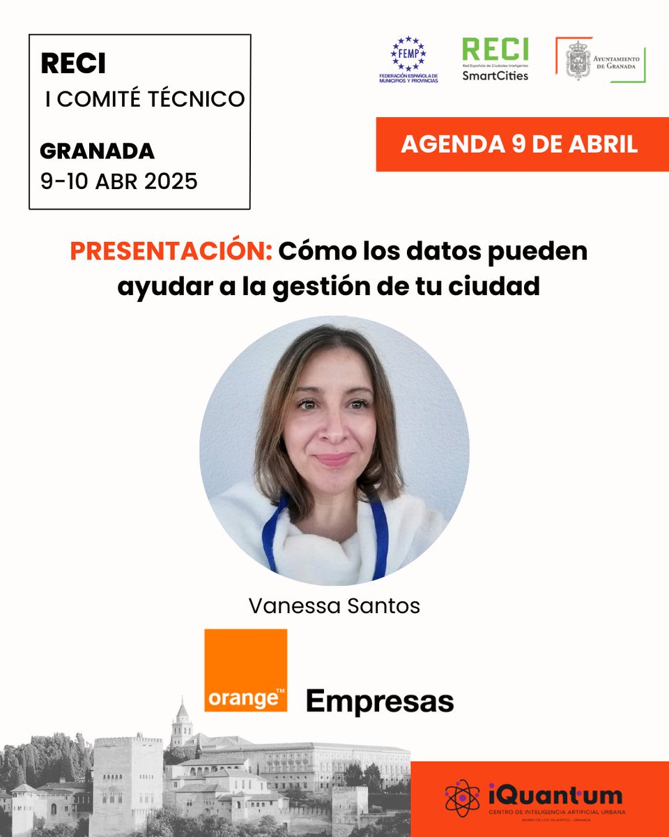 ¡<a href="/MASORANGE_ES/">MasOrange</a>  también es patrocinador Platinum en #RECIGranada2025! 👏

💻 Vanessa Santos, Business Development Manager de Big Data y Servicios Digitales, nos contará cómo los datos pueden ayudar a la gestión de las ciudades.

¡Nos vemos #Granada! 👉 ia.granada.es