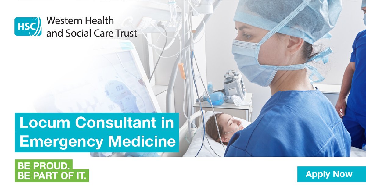 The <a href="/WesternHSCTrust/">Western Trust</a> are seeking a Locum Consultant in Emergency Medicine to be based at South West Acute Hospital, Enniskillen on a temporary, full-time basis.

Apply online today: hubs.ly/Q03fg0110

#HSCjobs #NHSjobs #HSCNIjobs #HealthcareJobsNI #MedicalJobs