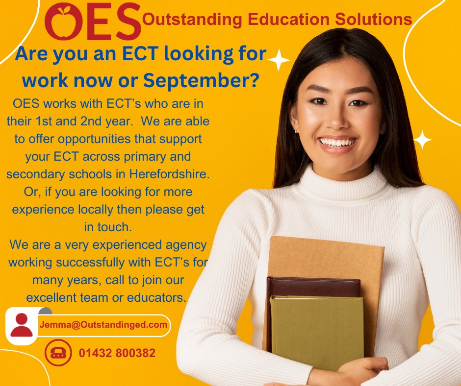 OES are currently recruiting ECT's for work within Herefordshire, call 01432 800382!