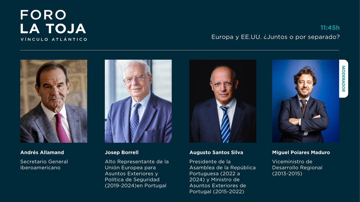 Mesa 4 | Europa y EE.UU. ¿Juntos o por separado?

👉 <a href="/MaduroPoiares/">Miguel Poiares Maduro</a> 

🔹 Andrés Allamand, <a href="/SEGIBdigital/">SEGIB</a> 
🔹 <a href="/JosepBorrellF/">Josep Borrell Fontelles</a> 
🔹 <a href="/ASantosSilvaPAR/">Augusto Santos Silva</a>