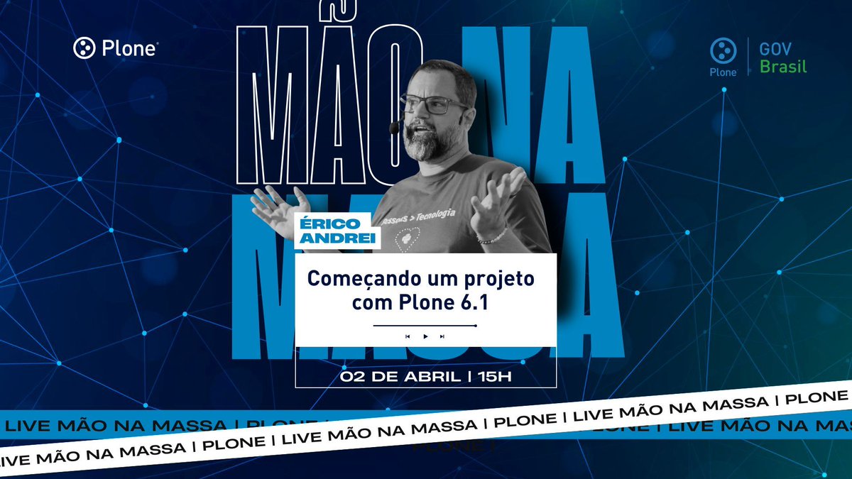 Plone Brasil (@ploneorgbr) on Twitter photo 🚀 No 1º episódio de 2025 da série Mão na Massa, vamos mostrar como começar um projeto com o #Plone 6.1!
👨💻 Com <a href="/ericof/">Érico Andrei</a>
📅 2 de abril às 15h
📺 youtube.com/watch?v=kdxefY…
ℹ️ plone.org.br/novidades/even…
#PloneGovBR #CMS #OpenSource 🚀 No 1º episódio de 2025 da série Mão na Massa, vamos mostrar como começar um projeto com o #Plone 6.1!
👨💻 Com <a href="/ericof/">Érico Andrei</a>
📅 2 de abril às 15h
📺 youtube.com/watch?v=kdxefY…
ℹ️ plone.org.br/novidades/even…
#PloneGovBR #CMS #OpenSource