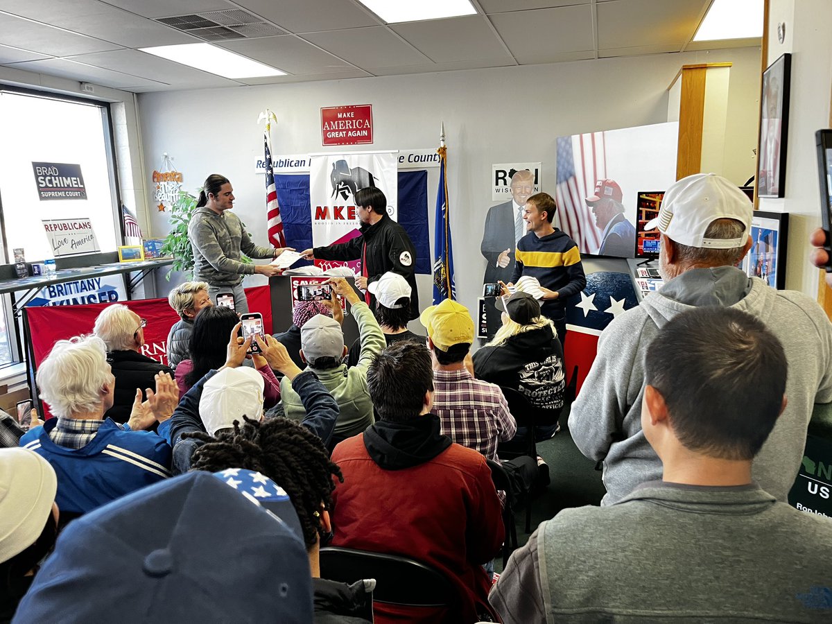 lesliezeline's tweet photo. Attended an energizing Chase Event yesterday with @ScottPresler, the local GOP, @tpaction, and the Milwaukee GOP Chair!
Great to see so many fired up to get out the vote and make a difference in Wisconsin. Let’s finish strong! @TeamSchimel
#Commit100 #SaveWisconsin https://t.co/EmhfFAeV0N