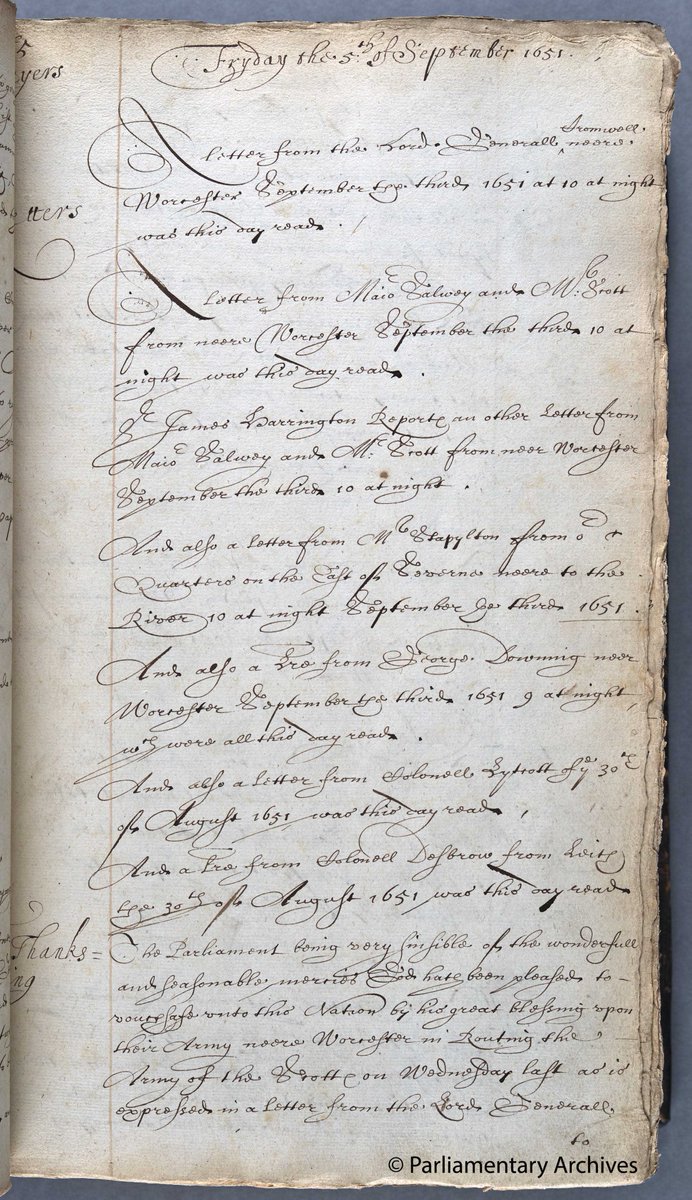UKParlArchives's tweet photo. Historical re-enactment has seen a recent surge in popularity, with battles from the English Civil War being a common focus. For example, the 1651 Battle of Worcester, this the House of Commons journal entry is from the days following the aftermath of the battle. #TowerRex https://t.co/UmJsXge8ZM