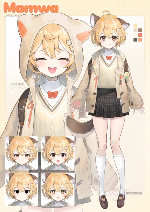마뫄님의 버츄얼 일러스트 작업을 맡았습니다#VTuber 