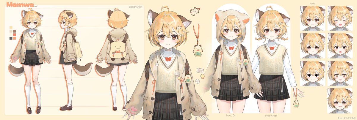 마뫄님의 버츄얼 일러스트 작업을 맡았습니다🧡💛
#VTuber